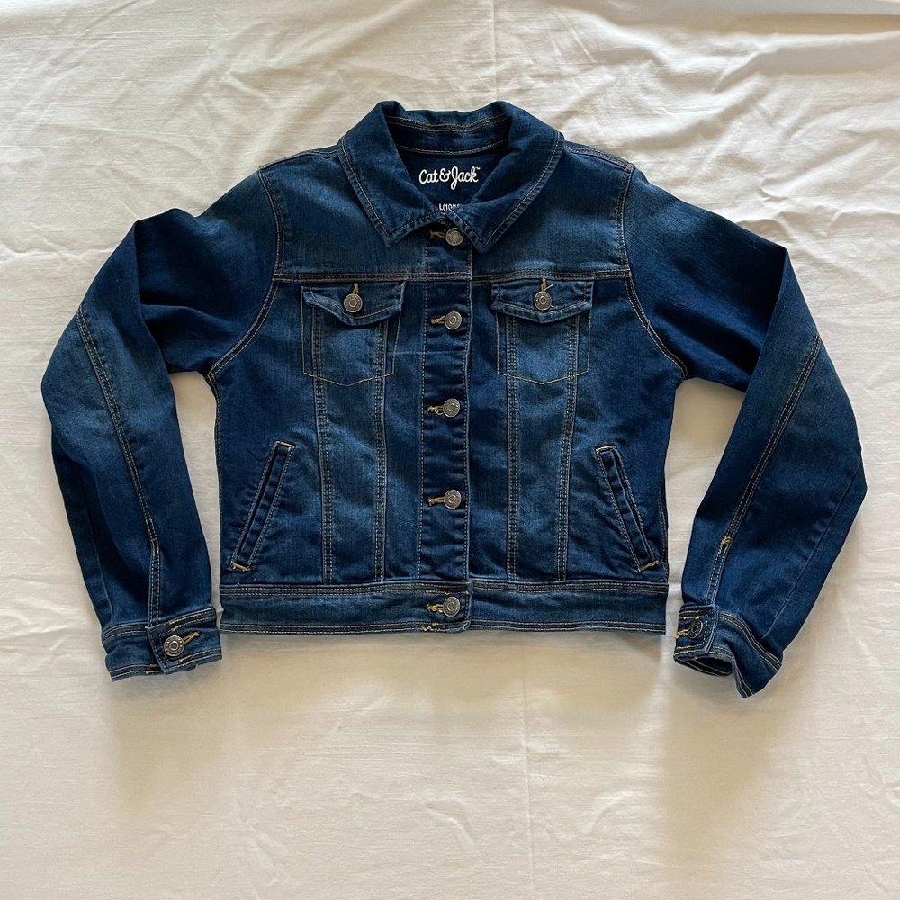 Cat &  Jack Girls L 10/12 denim jacket